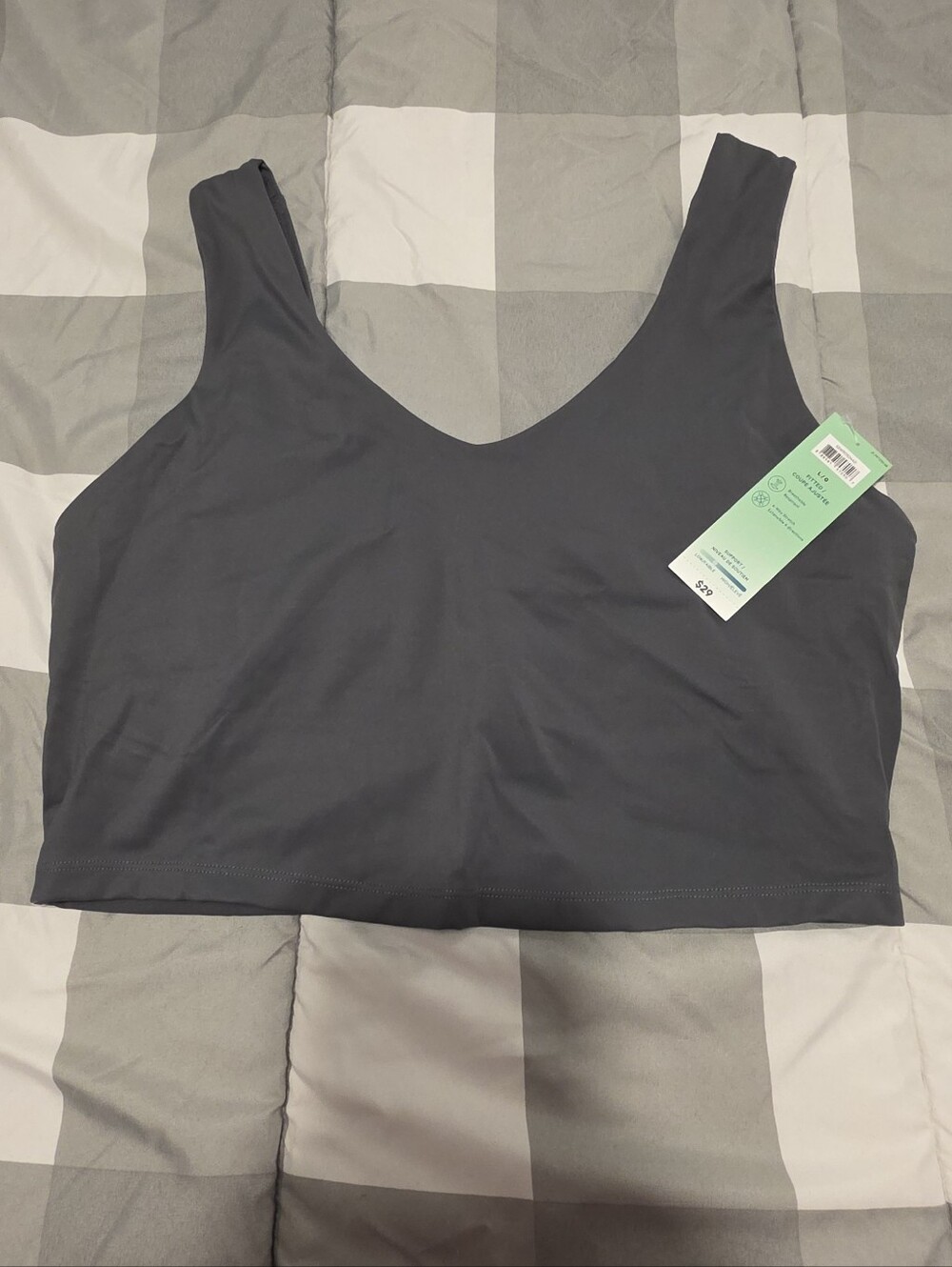 Joe Fresh Gray Scoop Neck Sports Bra Top